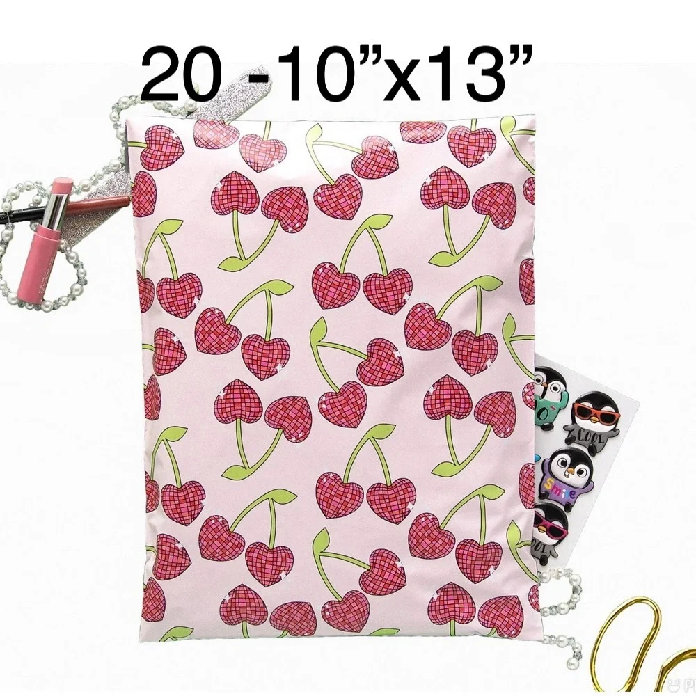 4/$20 -🍒20 Disco Cherries Poly Mailers 10”x13”